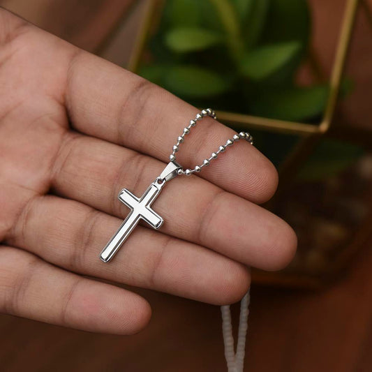 Apology Gift For Him - Cross Necklace With Ball Chain