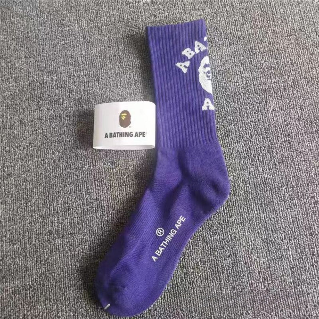 Bape Socks Men's and Women's Sports Socks with Towel Bottom