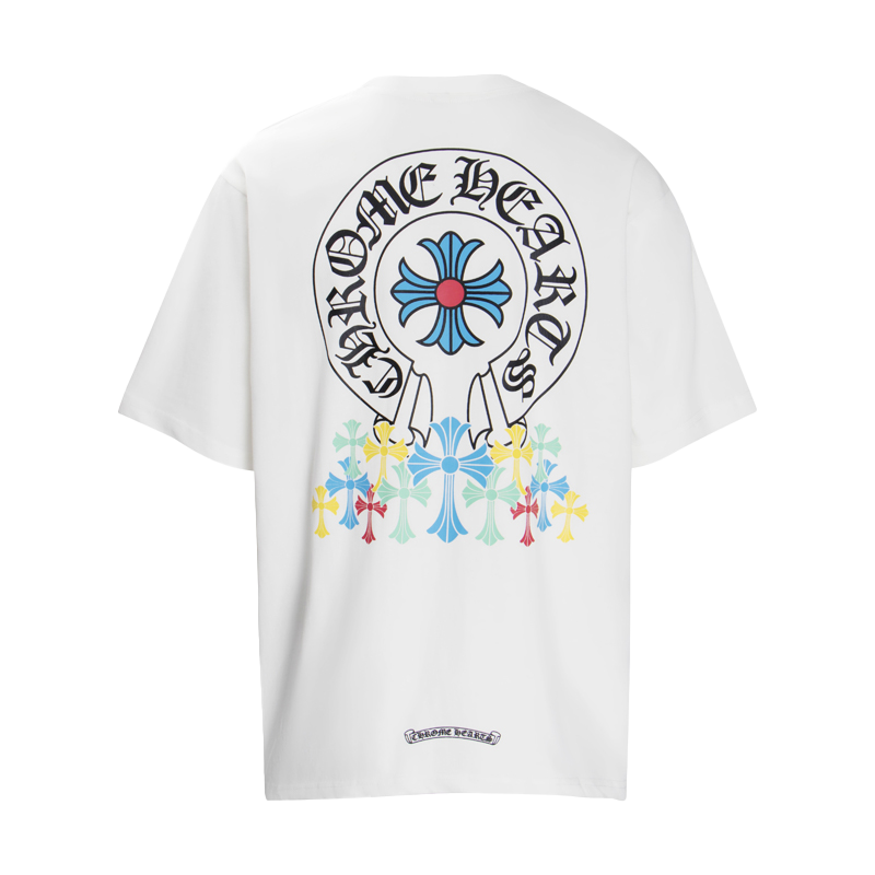 Chrome Hearts Multi-Design Gothic Cross & Horseshoe Graphic T-Shirts (Black/White)