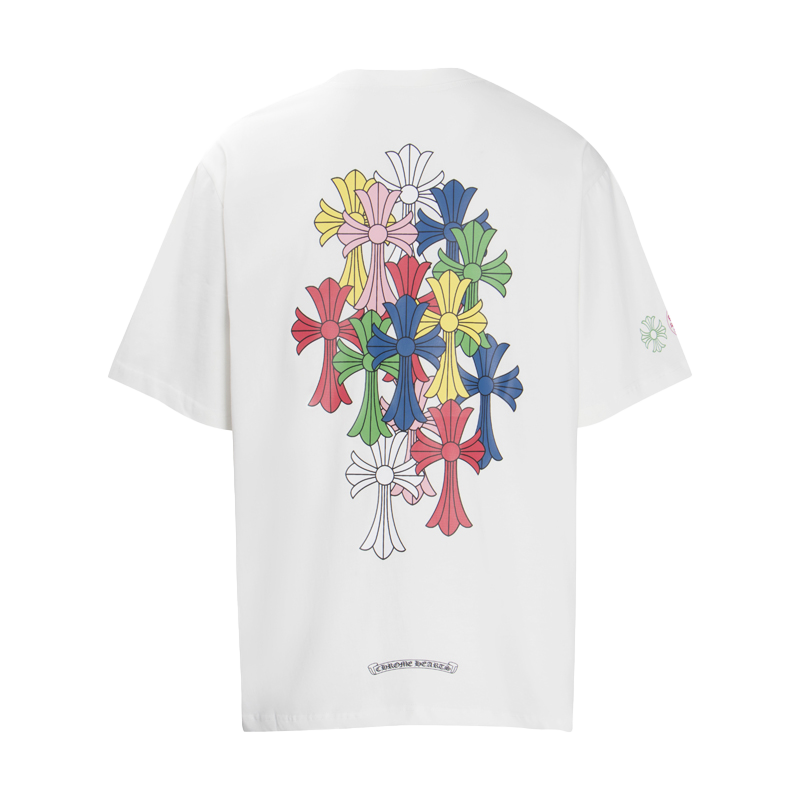 Chrome Hearts Multi-Design Gothic Cross & Horseshoe Graphic T-Shirts (Black/White)