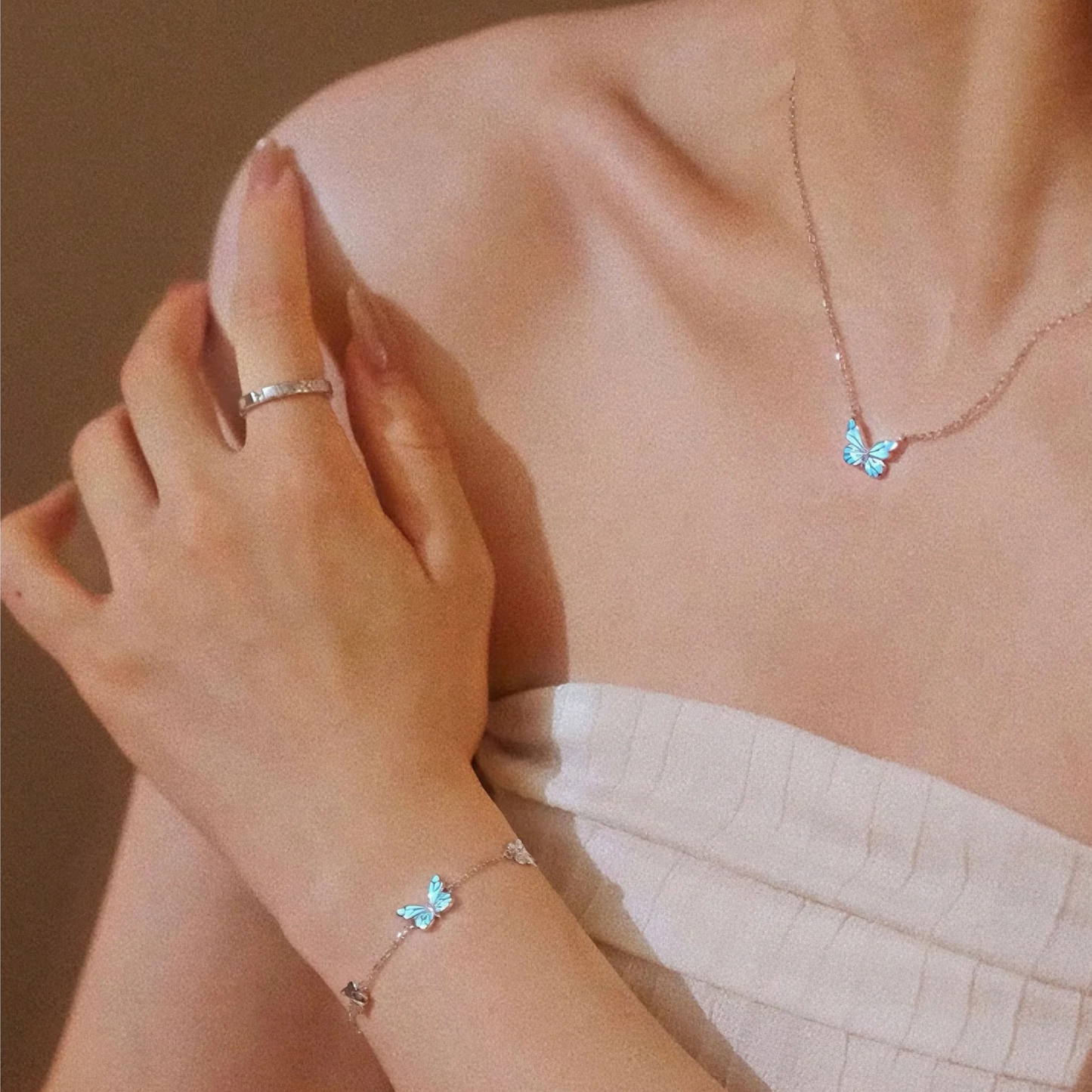 Pulsera Mariposa Iluminada (PLATA 925)