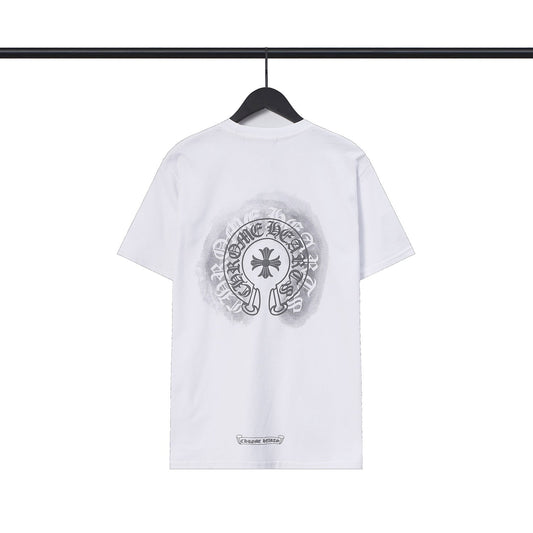 CHH Chrome Heart T Shirts Sanskrit cross logo short-sleeved men's T-shirt