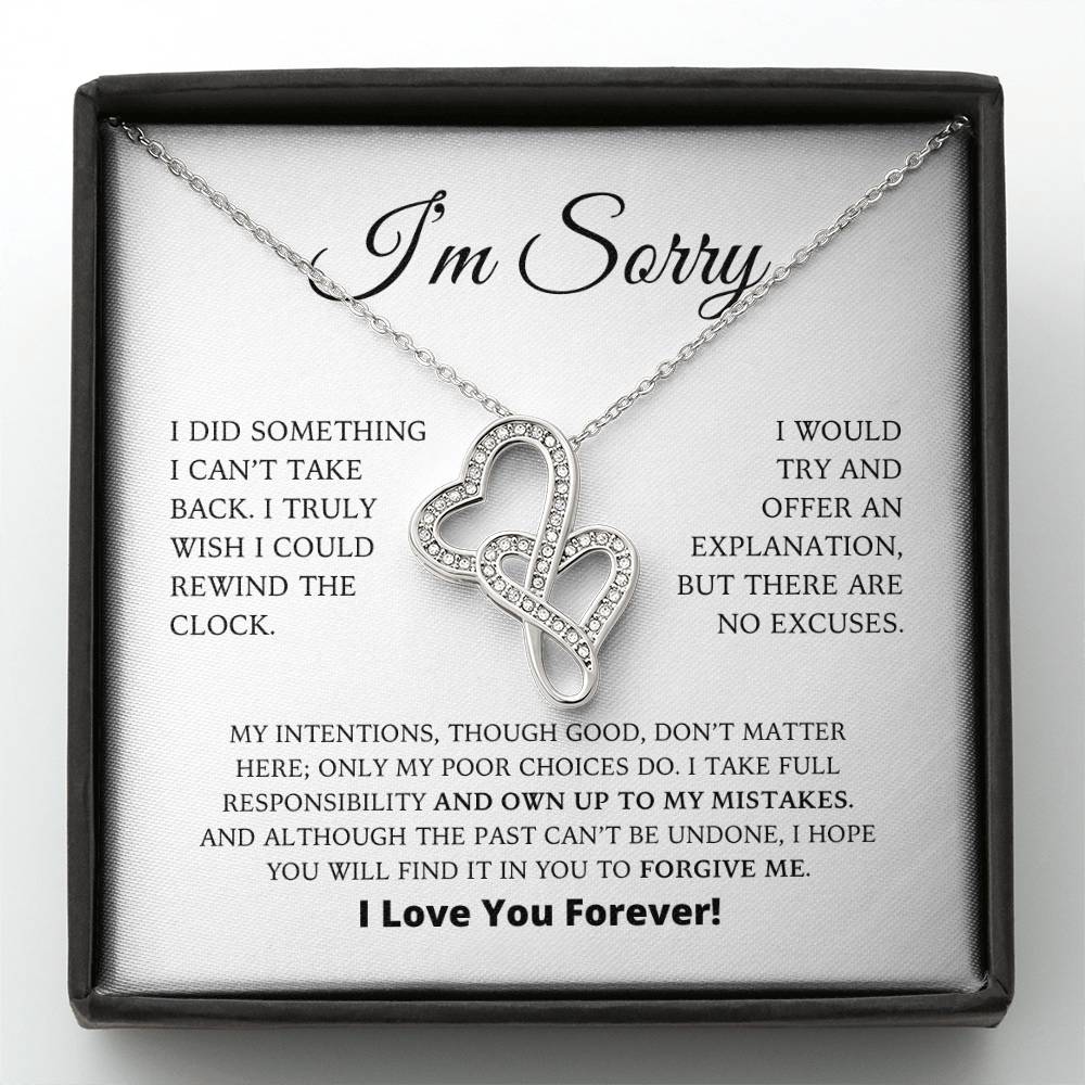 Apology Gift For Her - Heart-to-Heart Pendant Necklace
