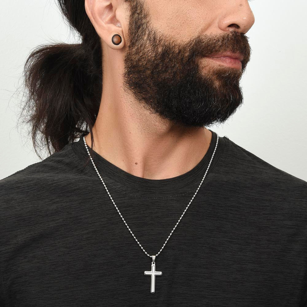 Apology Gift For Him - Cross Necklace With Ball Chain