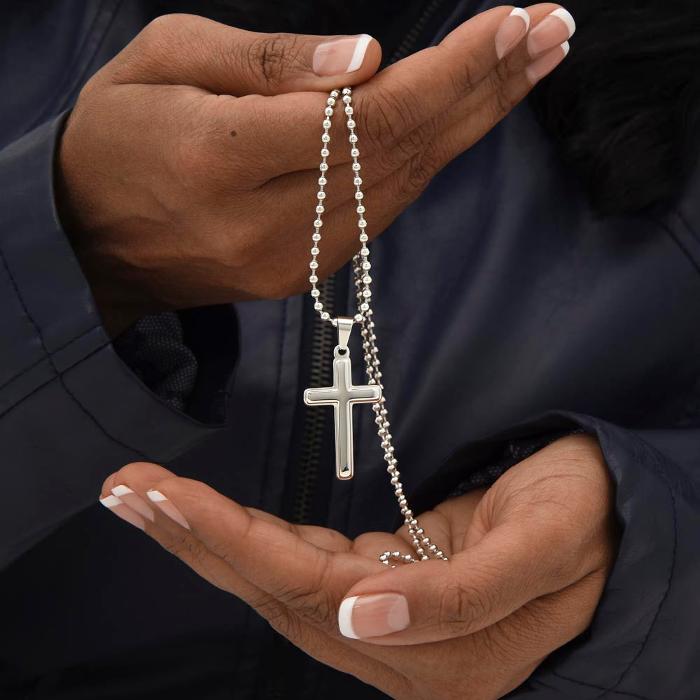 Apology Gift For Him - Cross Necklace With Ball Chain