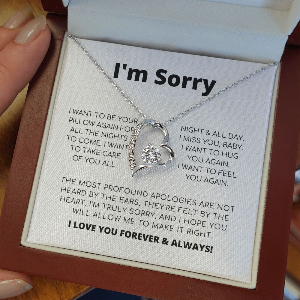 Apology Necklace For Her - I Want To Be Your Pillow - Forever Love Necklace