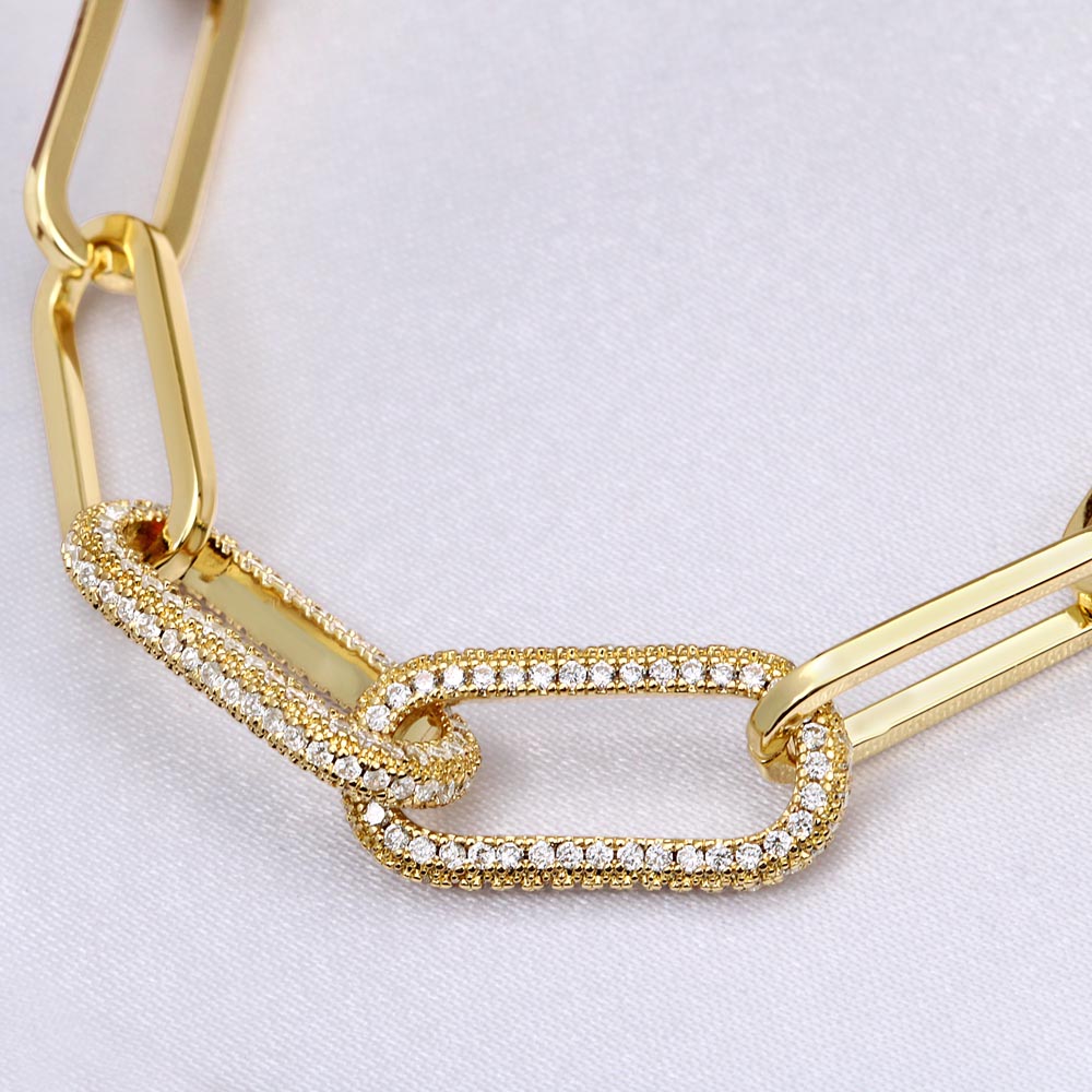 Apology Gift For Her - CZ Paperclip Chain