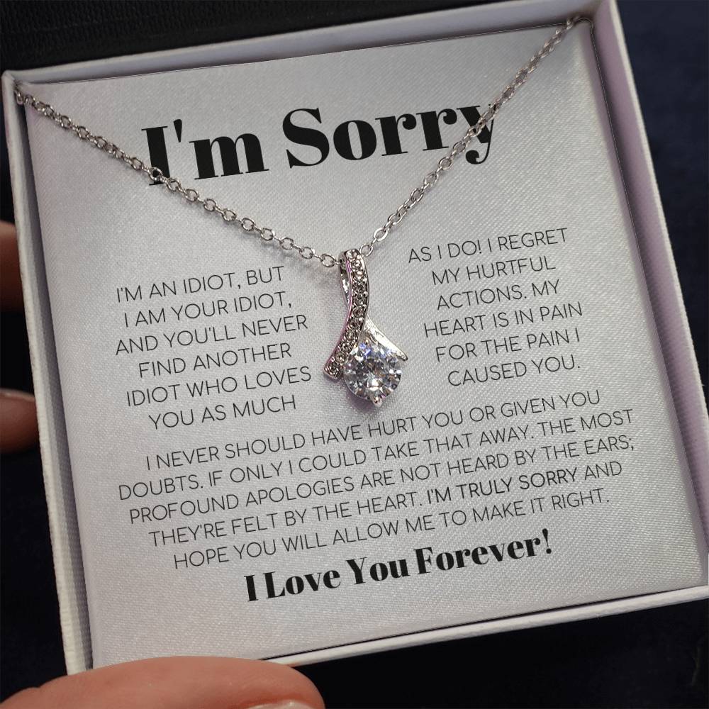 Apology Gift For Her - I Regret My Hurtful Actions - Alluring Beauty Necklace with Message Card
