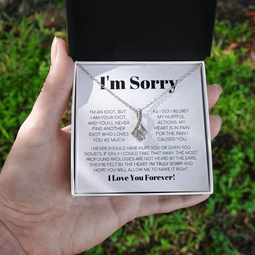 Apology Gift For Her - I Regret My Hurtful Actions - Alluring Beauty Necklace with Message Card