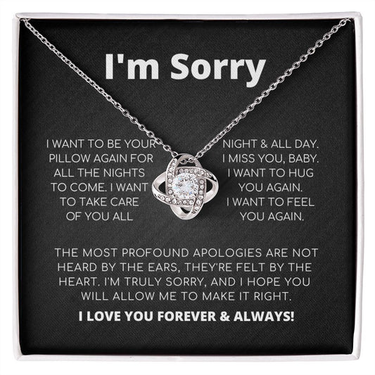 Apology Gift For Her - I Want To Feel You Again - Love Knot Necklace
