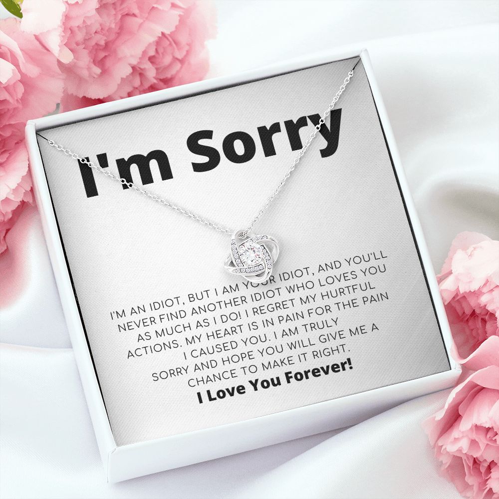 Apology Gift For Her - I Regret My Hurtful Actions - Love Knot Necklace