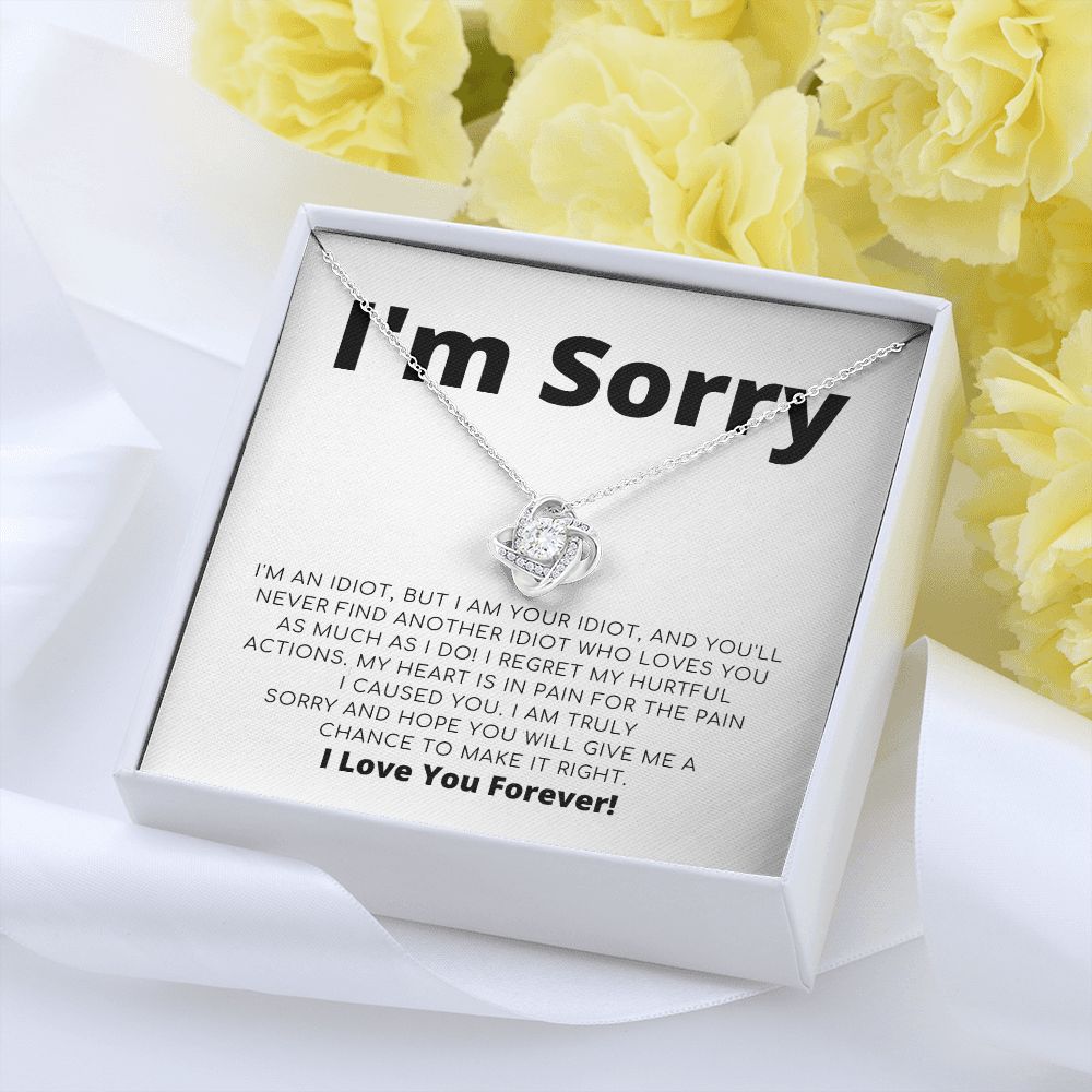 Apology Gift For Her - I Regret My Hurtful Actions - Love Knot Necklace