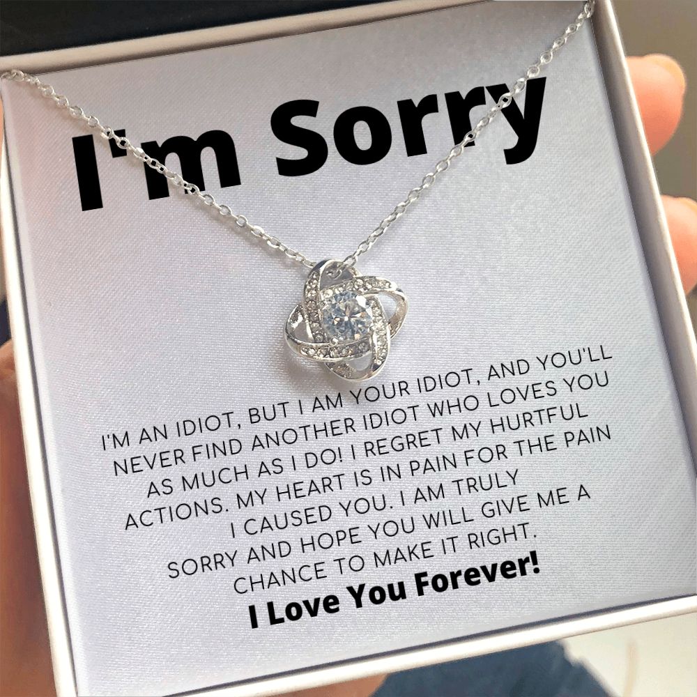 Apology Gift For Her - I Regret My Hurtful Actions - Love Knot Necklace