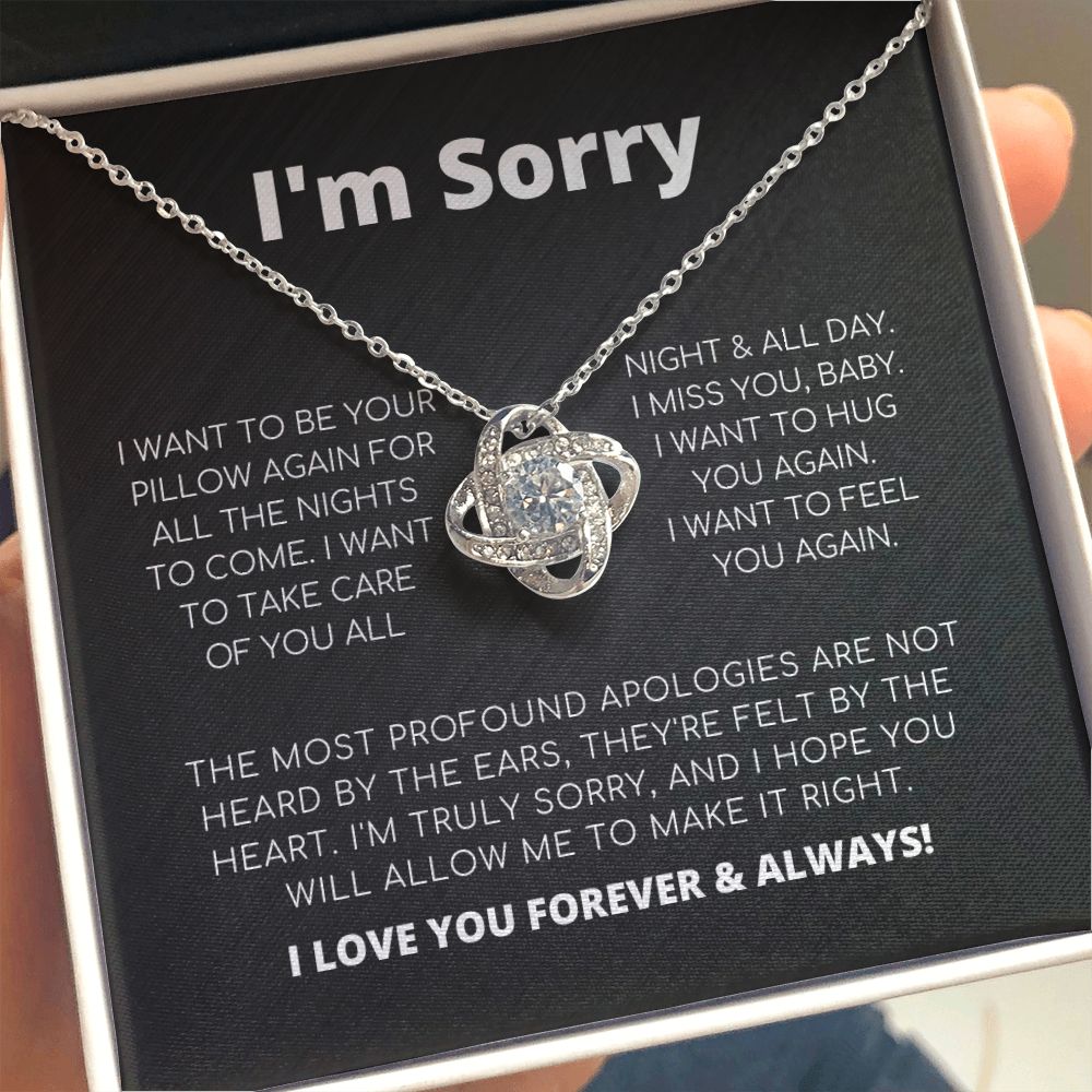 Apology Gift For Her - I Want To Feel You Again - Love Knot Necklace