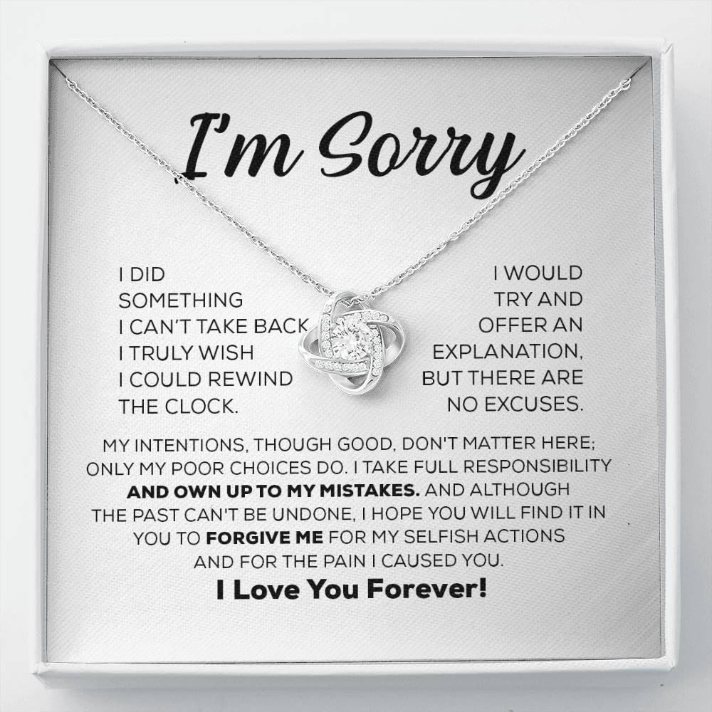 Apology Gift For Her - I Take Full Responsibility - Love Knot Necklace