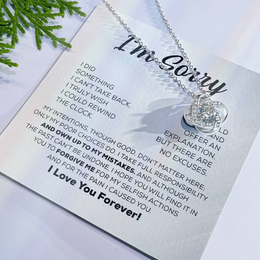 Apology Gift For Her - I Take Full Responsibility - Love Knot Necklace
