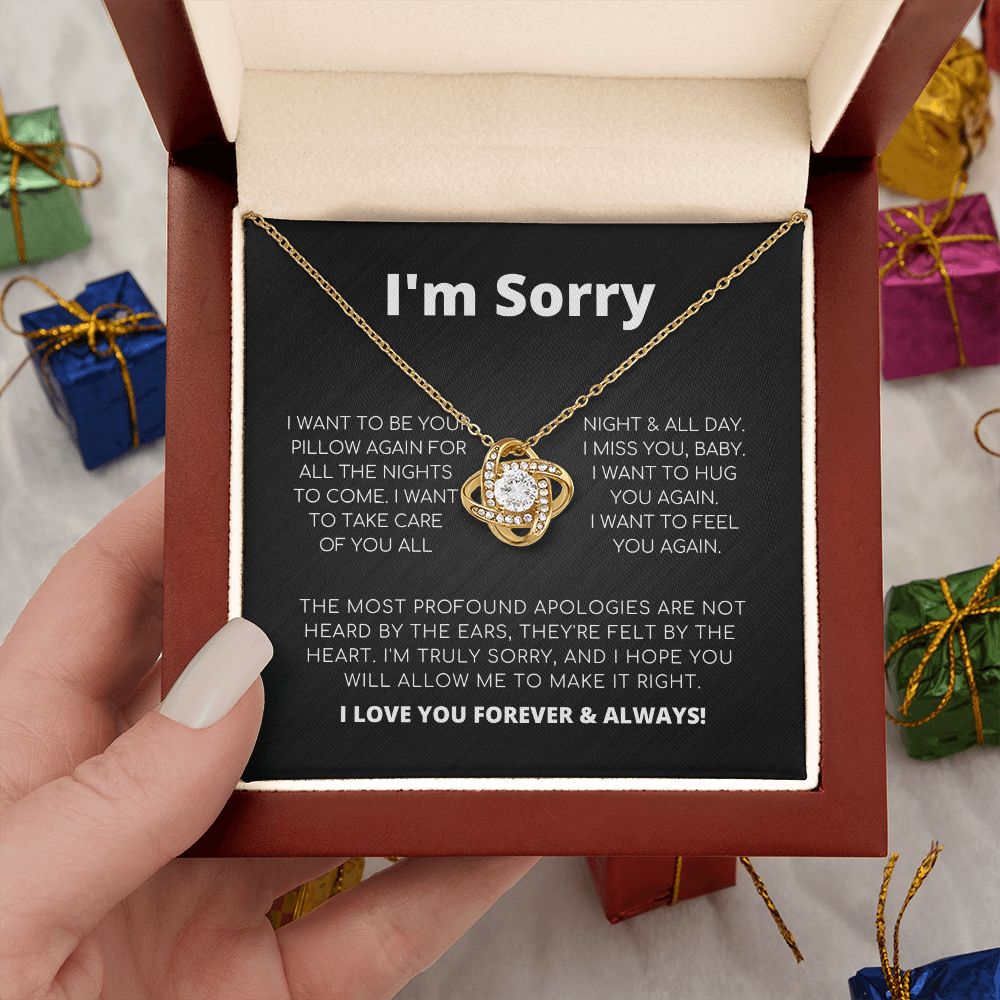 Apology Gift For Her - I Want To Feel You Again - Love Knot Necklace
