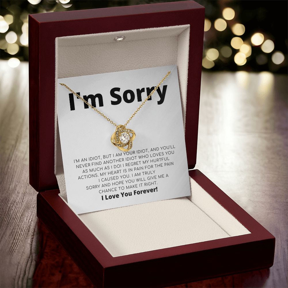 Apology Gift For Her - I Regret My Hurtful Actions - Love Knot Necklace
