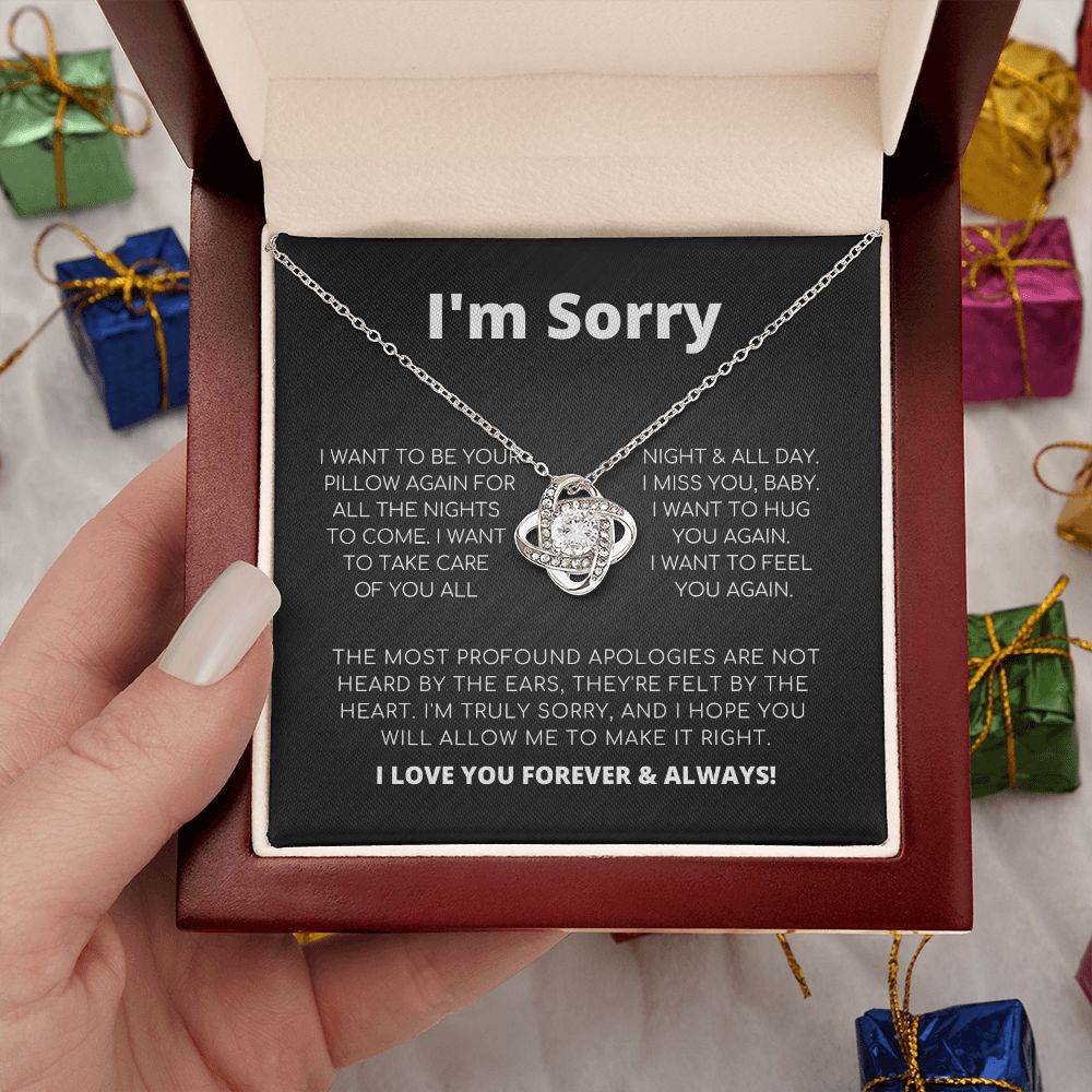Apology Gift For Her - I Want To Feel You Again - Love Knot Necklace