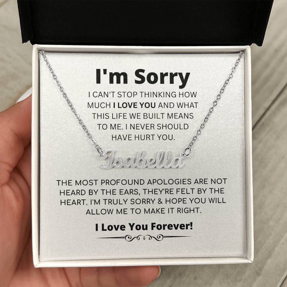Apology Gift For Her - Personalized Name Necklace