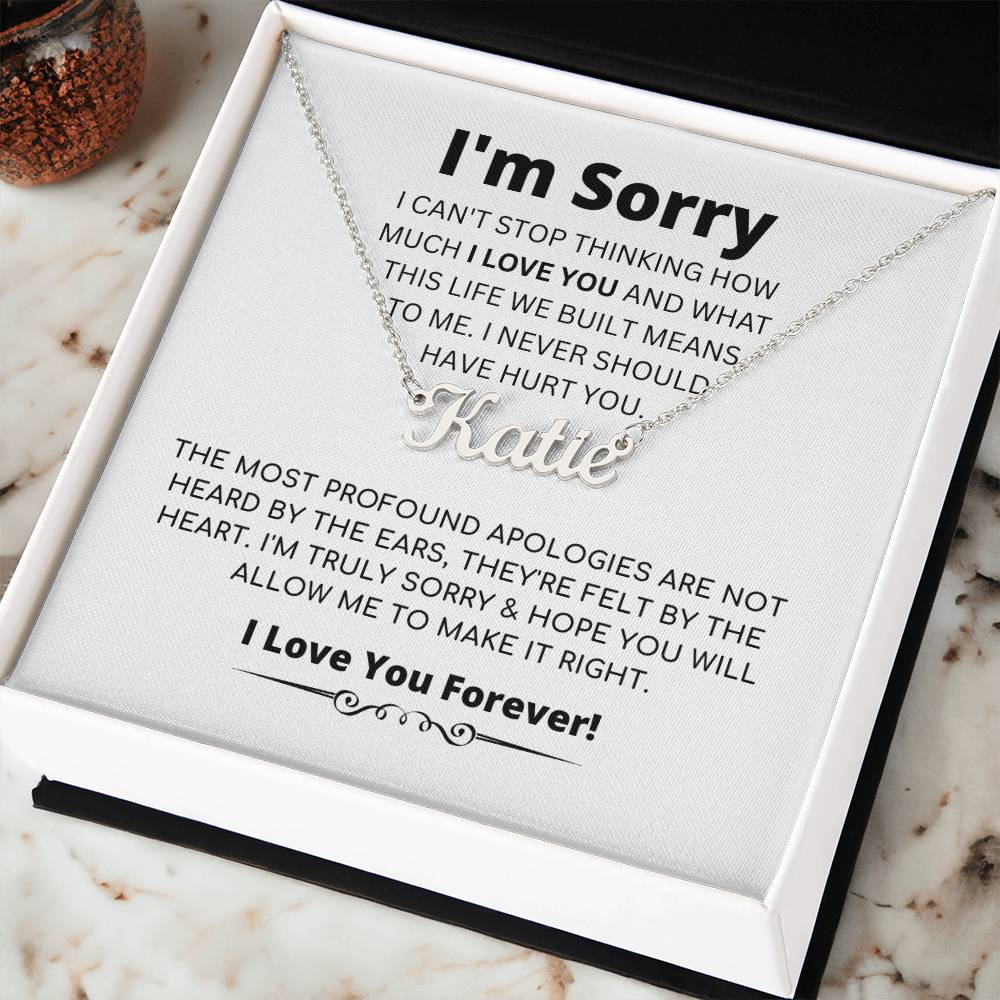 Apology Gift For Her - Personalized Name Necklace