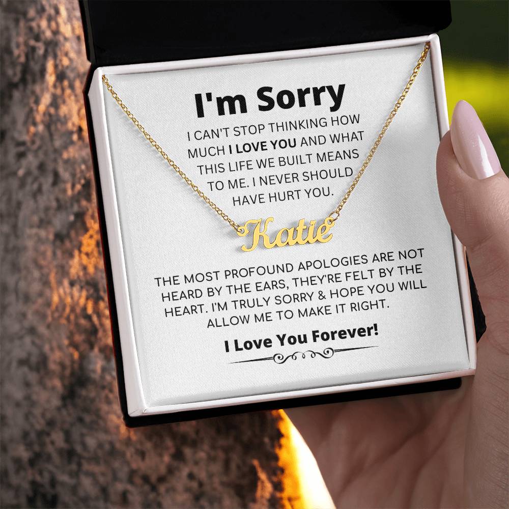 Apology Gift For Her - Personalized Name Necklace