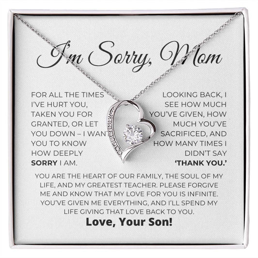 Apology Gift For Mom - Heart Of Our Family - Forever Love Necklace