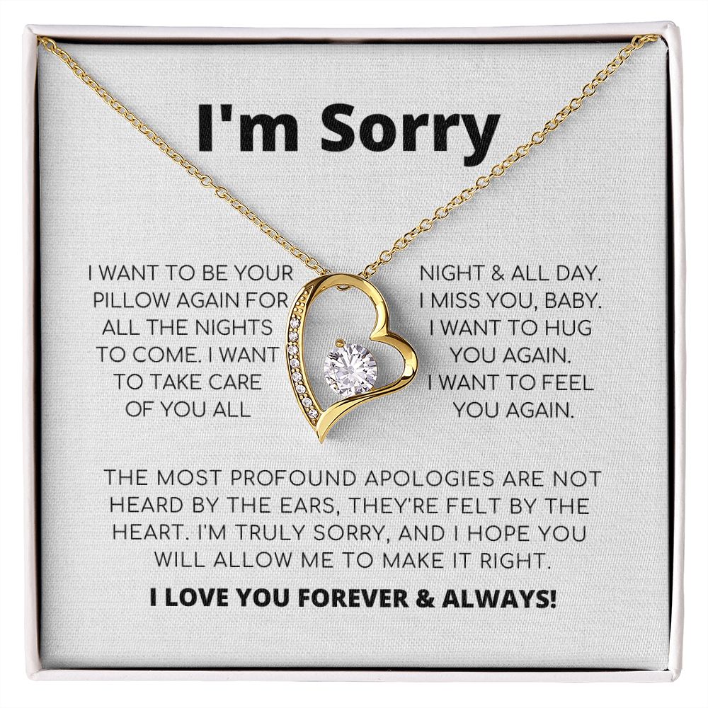 Apology Necklace For Her - I Want To Be Your Pillow - Forever Love Necklace