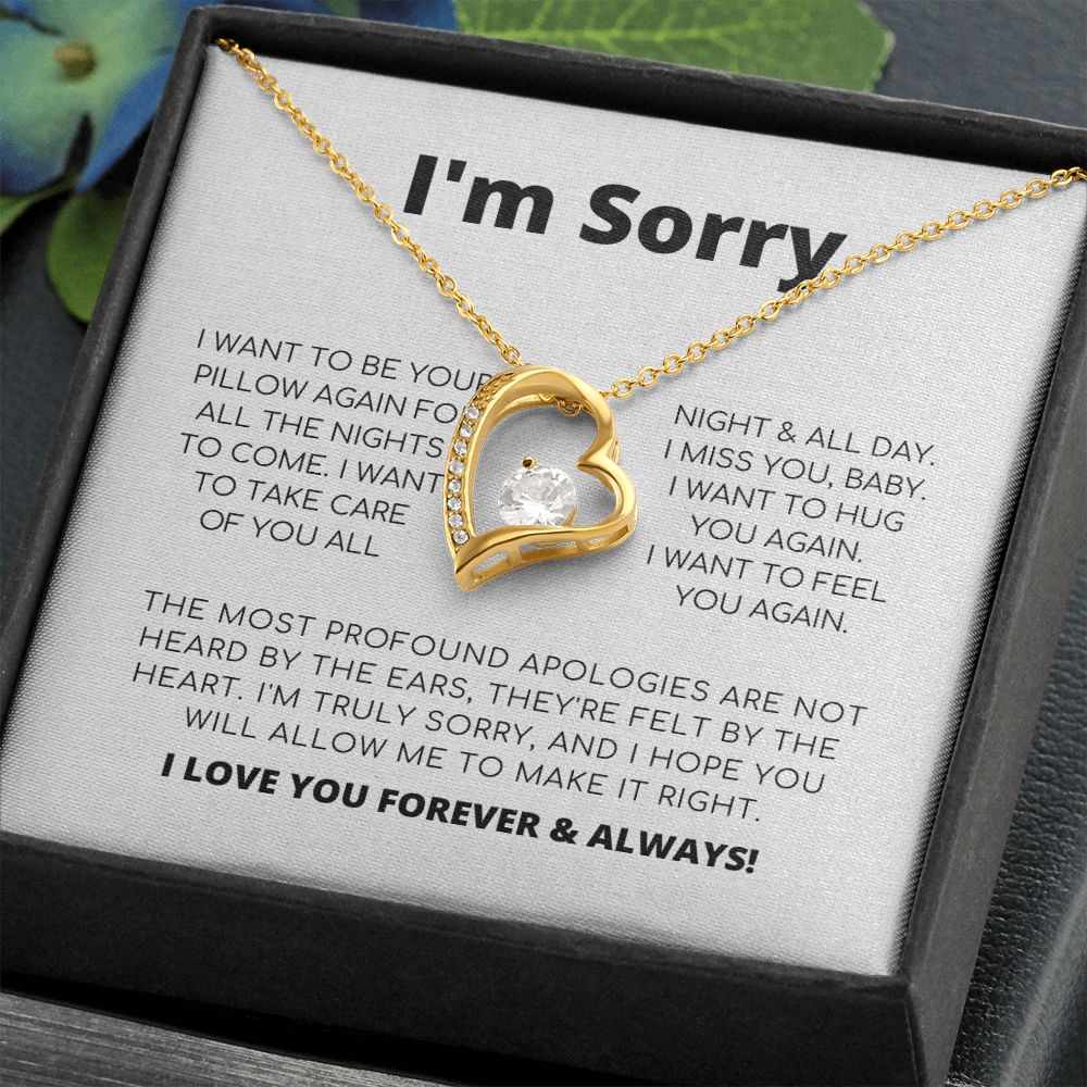Apology Necklace For Her - I Want To Be Your Pillow - Forever Love Necklace