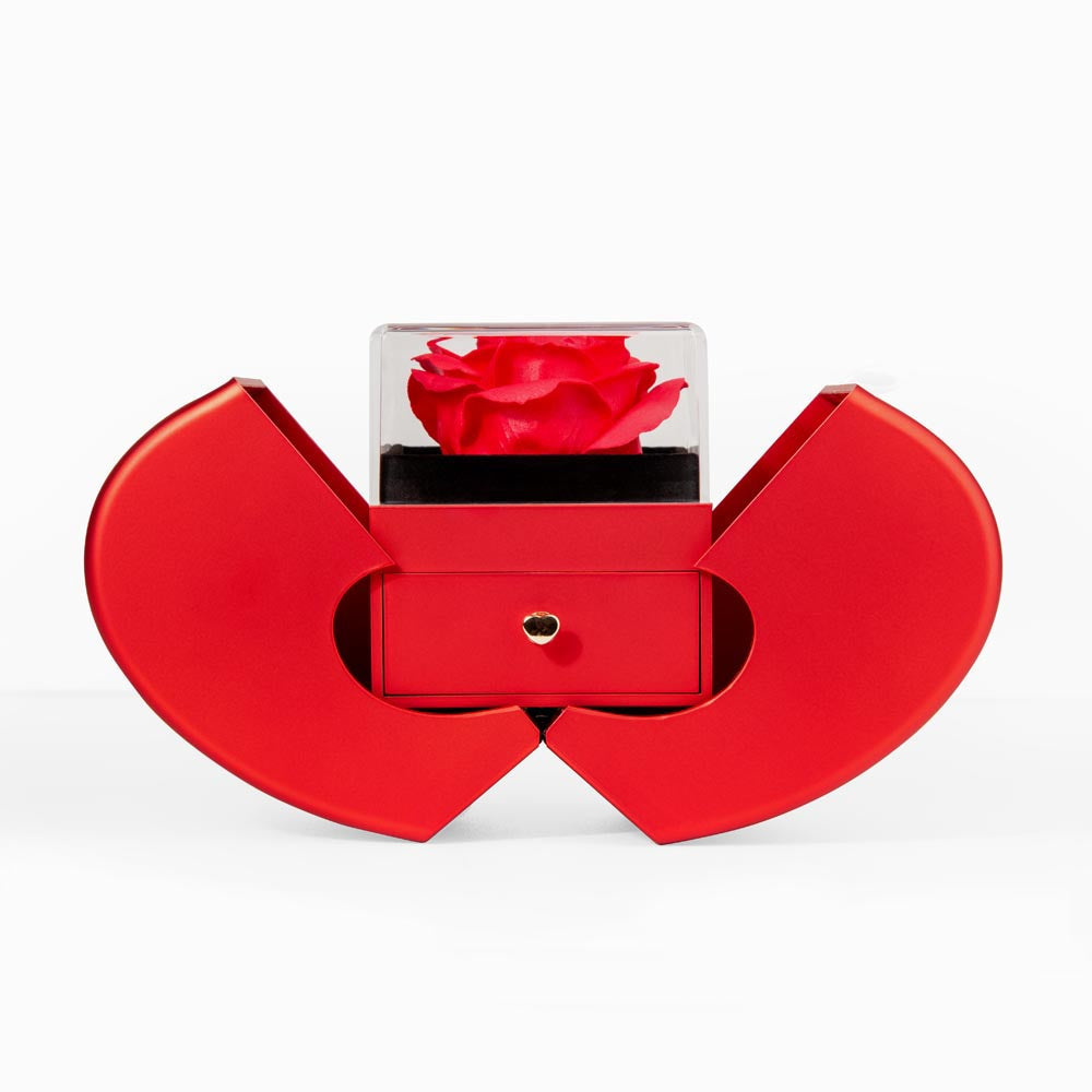 Apology Gift For Her - Love Knot Necklace with Red Heart Rose Box