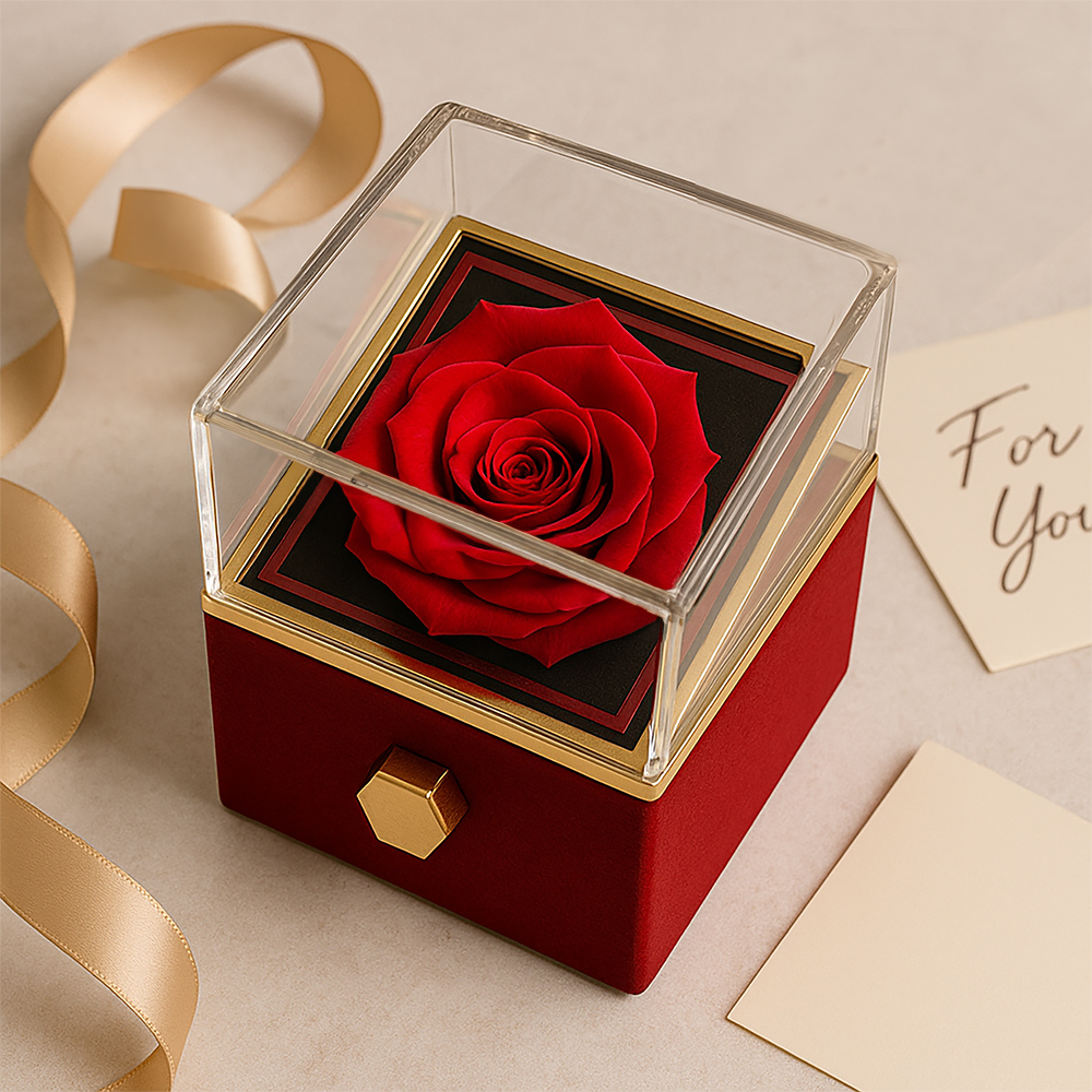 Apology Gift For Her - Love Knot with Rotating Rose Gift Box